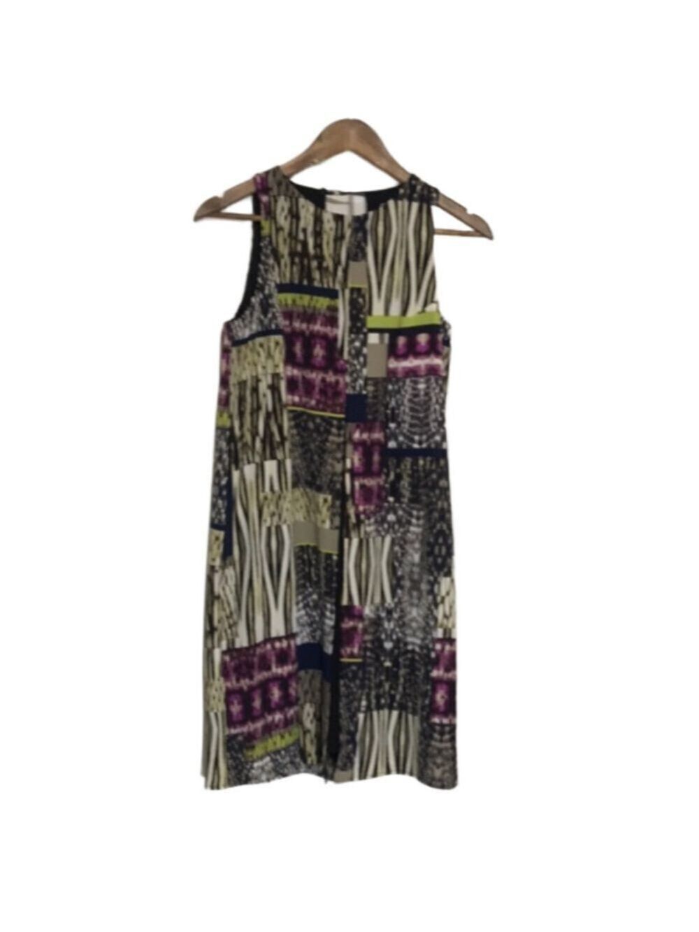 London Times Patchwork Style Sheath Dress Sz 4